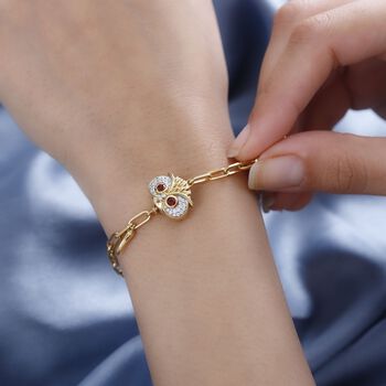 GP Trifono Kollektion- Mosambik Granat, Zirkon und Kanchanaburi blaues Saphir-Armband, 19 cm - 0,50 ct.