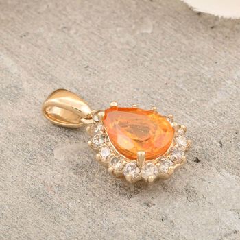 LUXORO zertifiziert und gepr&uuml;ft AAA Fanta Granat und Diamant Anh&auml;nger in 417 Gold - 1,71 ct.