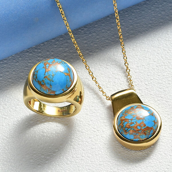 EVER TRUE AAA Blaues Türkis Schmuckset ca. 50 cm (Größe 17) ca. 30,00 ct. image number 1