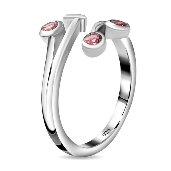 Rosa Turmalin Bypass Ring 925 Silber platiniert  ca. 0,38 ct image number 5