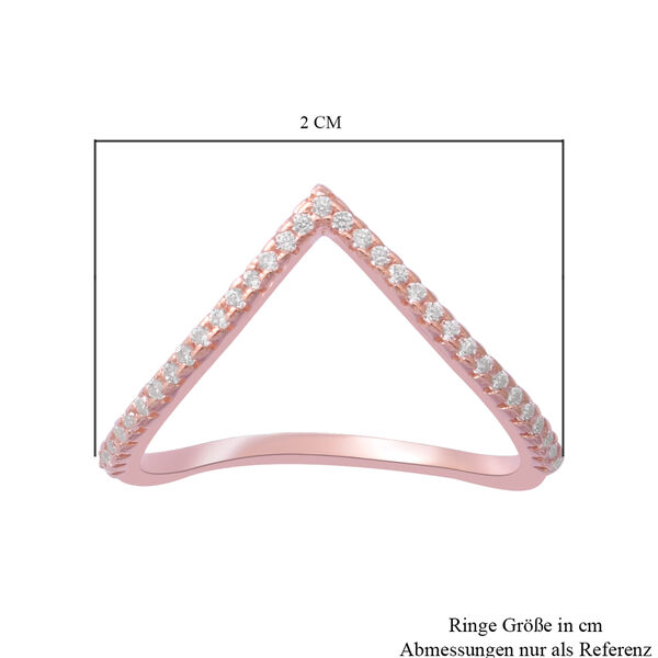 LUSTRO STELLA - weißer Zirkonia-Ring, 925 Silber rosévergoldet  ca. 0,29 ct image number 4