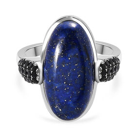 EVER TRUE Lapislazuli, Schwarzer Spinell Ring 316L Edelstahl (Größe 17.00) ca. 11,59 ct