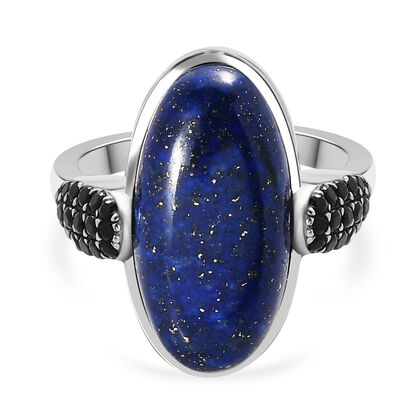 EVER TRUE Lapislazuli, Schwarzer Spinell Ring 316L Edelstahl (Gr&ouml;&szlig;e 17.00) ca. 11,59 ct