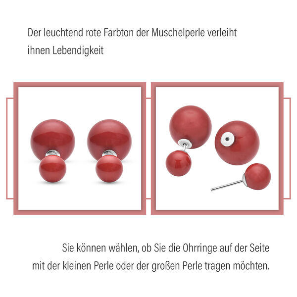 Mode rote Muschelperlen-Ohrstecker image number 8