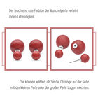 Mode rote Muschelperlen-Ohrstecker image number 7
