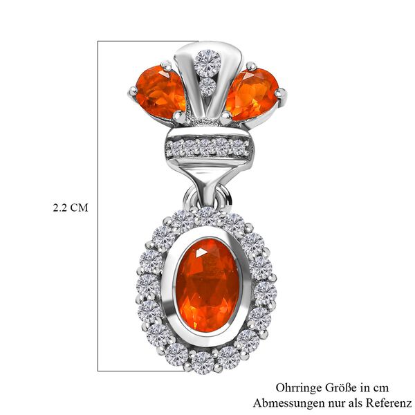 Salamanca Feueropal und Zirkon Ohrringe - 1,78 ct. image number 5