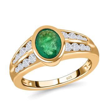 Kagem sambischer Smaragd und Zirkon-Ring - 2,05 ct.