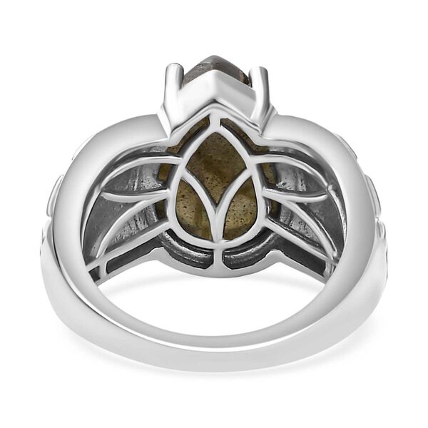 Labradorit Ring Messing (Gr&ouml;&szlig;e 16.00) ca. 6,13 ct image number 7