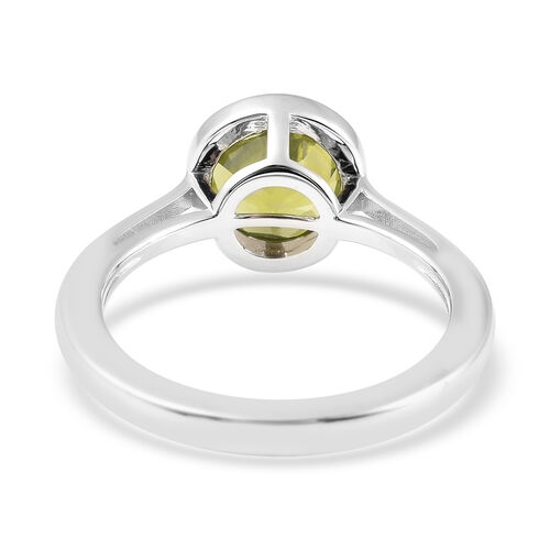 Peridot Solitär Ring 925 Silber Rhodium-Überzug image number 4