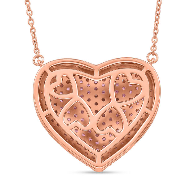 Rosa Zirkonia 50+5cm Halskette image number 4