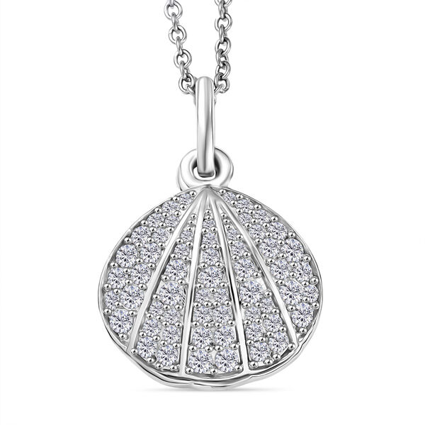 EverTrue S&uuml;&szlig;wasser Perle und Zirkon Anh&auml;nger mit 50cm Kette in Silberton