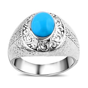 Royal Bali - Sleeping Beauty Türkis Ring, 925 Silber, (Größe 17.00), ca. 2.27 ct