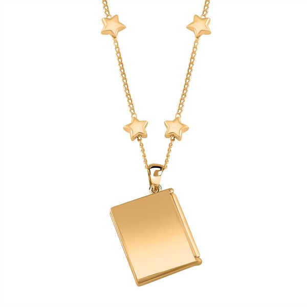 Wei&szlig;e Kristall-Buch-Anh&auml;nger mit Sternen und 'You're my soulmate'-Gravur und 45 cm Kette image number 2