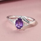 Afrikanischer Amethyst und Zirkon Ring 925 Silber  ca. 0,77 ct image number 1