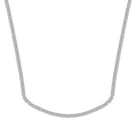 Flexible, weiße Zirkonia-Halskette, 45-66cm