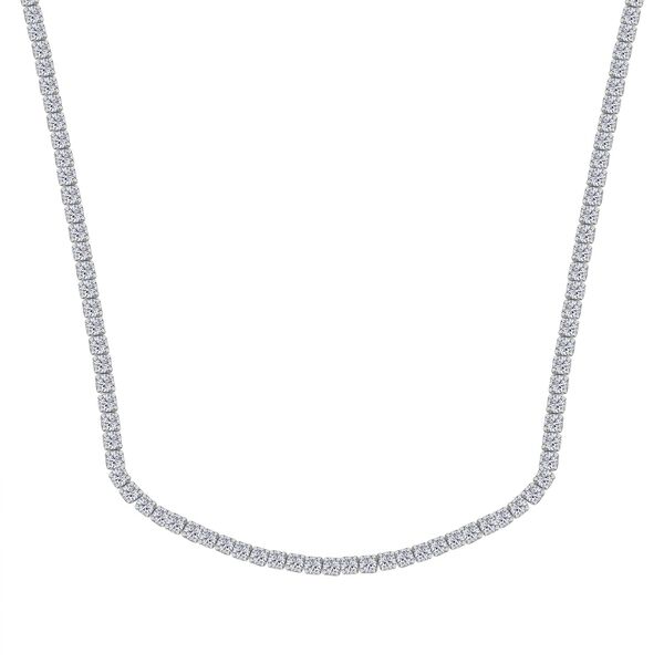 Flexible, wei&szlig;e Zirkonia-Halskette, 45-66cm