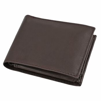Klassische Bifold Herren-Geldb&ouml;rse, 100% echtes Leder, RFID gesch&uuml;tzt, braun