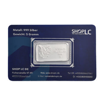 EXKLUSIVES GESCHENK - 999 Silber Silberbarren Rechteckig 5,00g