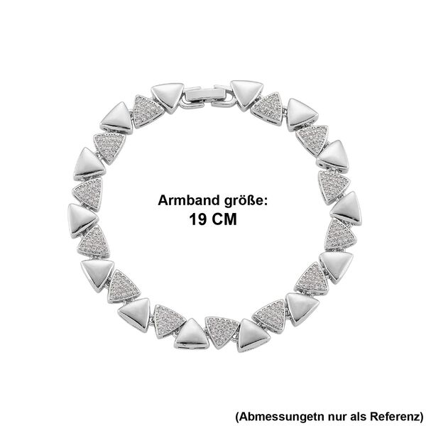 Wei&szlig;er Zirkonia Armband ca. 19 cm Nickelfreies Messing 7.00 ct image number 5