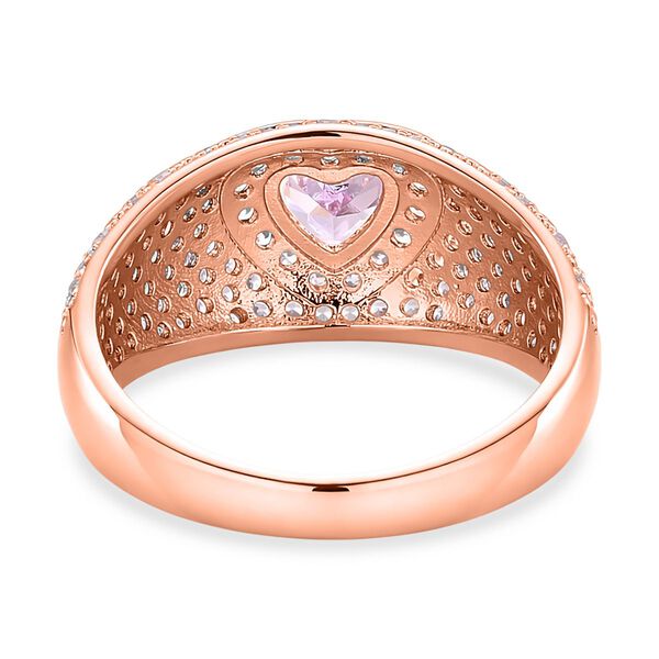 Rosa und wei&szlig;er Zirkonia Ring in Ros&eacute;goldton image number 5