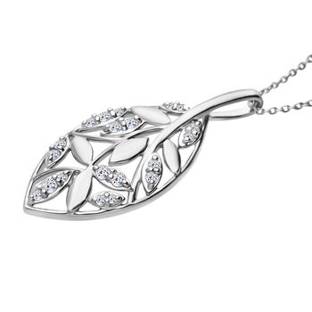 LUXURIANT SI-GH Labor Diamant Anh&auml;nger mit 50cm Kette, 925 Silber mit 750 Ros&eacute;gold Vermeil - 0,24 ct.