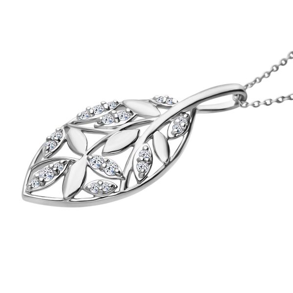 LUXURIANT SI-GH Labor Diamant Anh&auml;nger mit 50cm Kette, 925 Silber mit 750 Ros&eacute;gold Vermeil - 0,24 ct. image number 3