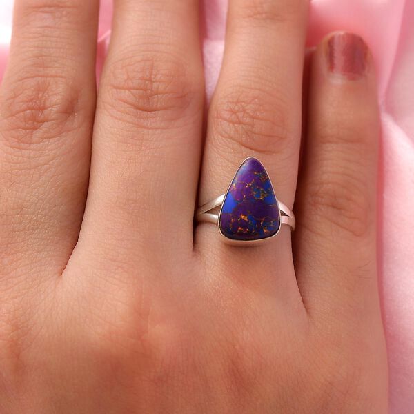 Lila Mojave T&uuml;rkis-Ring, 925 Silber  ca. 5,36 ct image number 3
