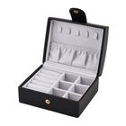 "PU small travel Jewellery box, size: 12x9.5x6.5cm; weight: 159g material: PU Color: Black"