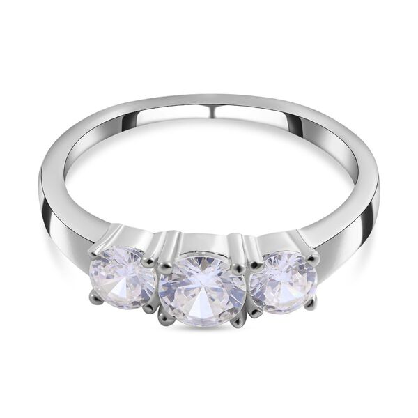 LUSTRO STELLA - Wei&szlig;er Zirkonia-Ring, 925 Silber rhodiniert - 1,75 ct.