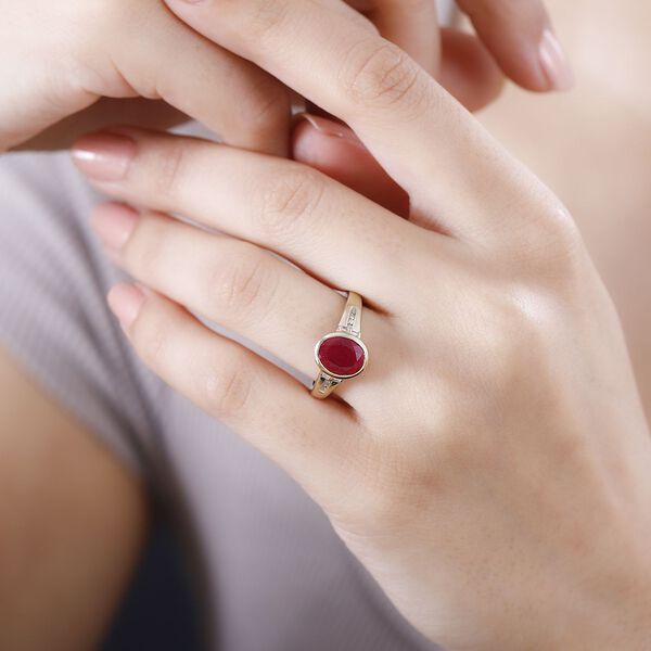 AAA Montepuez-Rubin und Diamant Ring in 585 Gold - 2,77 ct. image number 9