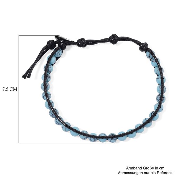 Flexibles blaues rekonstituiertes Howlith Armband - 35 ct. image number 5