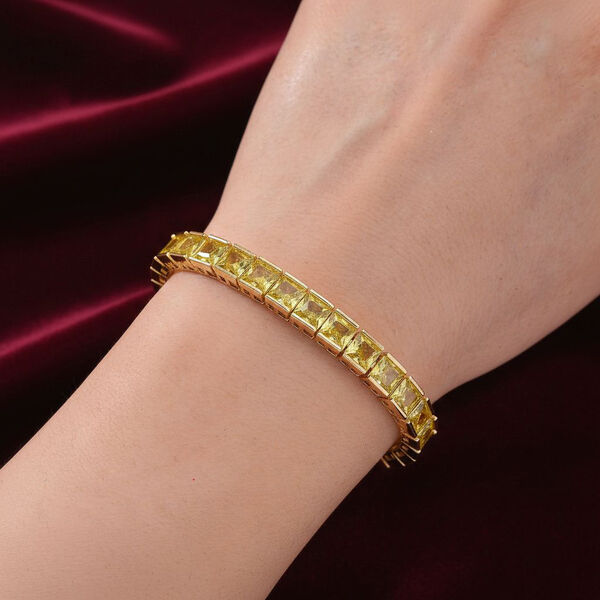 Olivgr&uuml;nes Zirkonia-Armband, 18+2,5cm image number 3