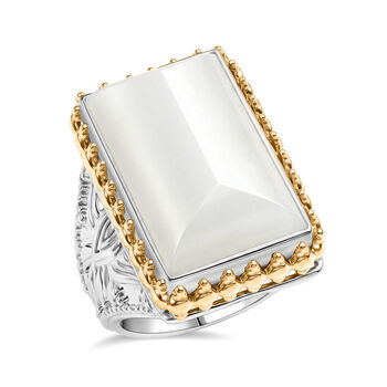 Sajen Silber-Grauer Mondstein Ring 925 Silber rhodiniert (Gr&ouml;&szlig;e 18.00) ca. 26.80 ct