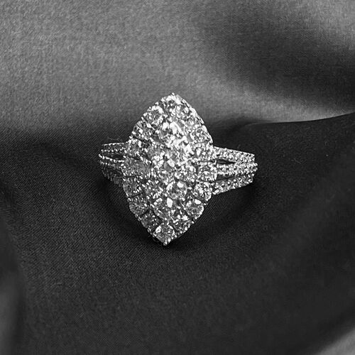New York Kollektion - Weißer Diamant VS EF Ring in 585 Weißgold- 2 ct. image number 0