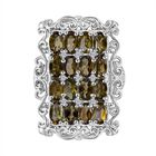 Gelber Turmalin, Weißer Zirkon Ring 925 Silber rhodiniert (Größe 17.00) ca. 3,39 ct