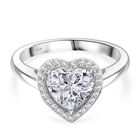 RADIANTA GRA zertifiziert Moissanit (D-VVS) Ring 925 Silber rhodiniert (Größe 18.00) ca. 2.14 ct