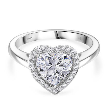 RADIANTA GRA zertifiziert Moissanit (D-VVS) Ring 925 Silber rhodiniert (Gr&ouml;&szlig;e 18.00) ca. 2.14 ct