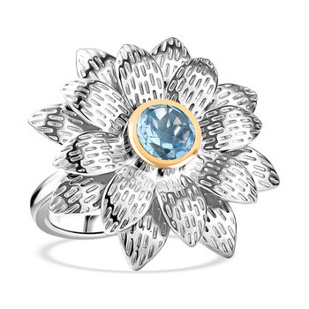 EverTrue himmelblauer Topas zweifarbiger Ring - 1 ct.