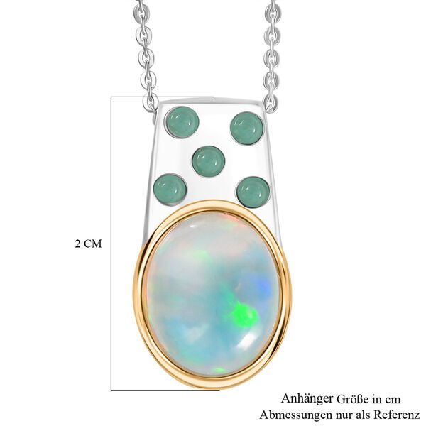 AA Natürlicher, äthiopischer Welo Opal, Smaragd Schmuckset 925 Silber rhodiniert ca. 2,58 ct. image number 7