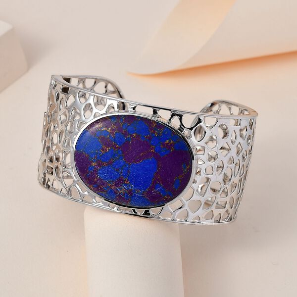 Lila Türkis Armreif, ca. 19 cm, platiniert ca. 60.58 ct image number 2