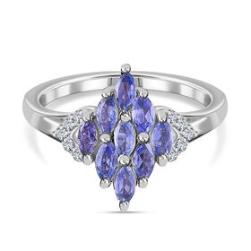 Tansanit und Zirkon Ring - 0,89 ct.