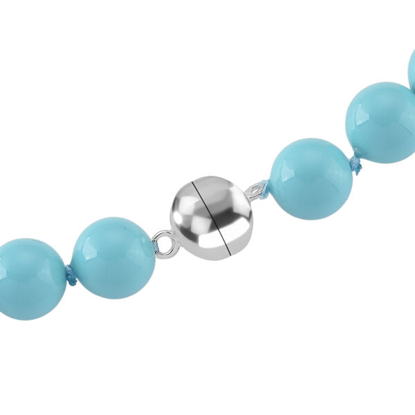 Sleeping Beauty Farbe Muschelkernperle (9-11 mm) Halskette ca. 60 cm 316L Edelstahl image number 5