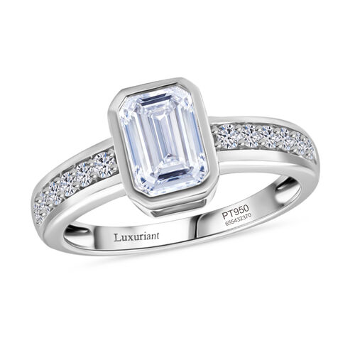 LUXURIANT DIAMOND - Lab Grown Diamant VS-EF IGI zertifiziert Ring 950 Platin (Größe 19.00) ca. 2.01 ct image number 3