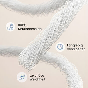 Serenity Night Seidendecke aus 100% Maulbeerseide mit 500gsm Kunstdaunenf&uuml;llung, 135x200cm, Beige