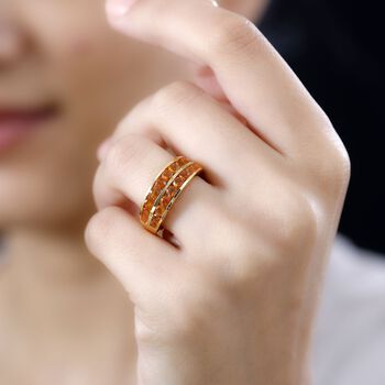 AA Salamanca Feueropal Ring, 925 Silber 750 Gelbgold Vermeil (Gr&ouml;&szlig;e 20.00) ca. 1.21 ct