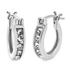 J Francis gefertigt mit SWAROVSKI Wei&szlig;er Kristall Ohrringe 925 Silber platiniert