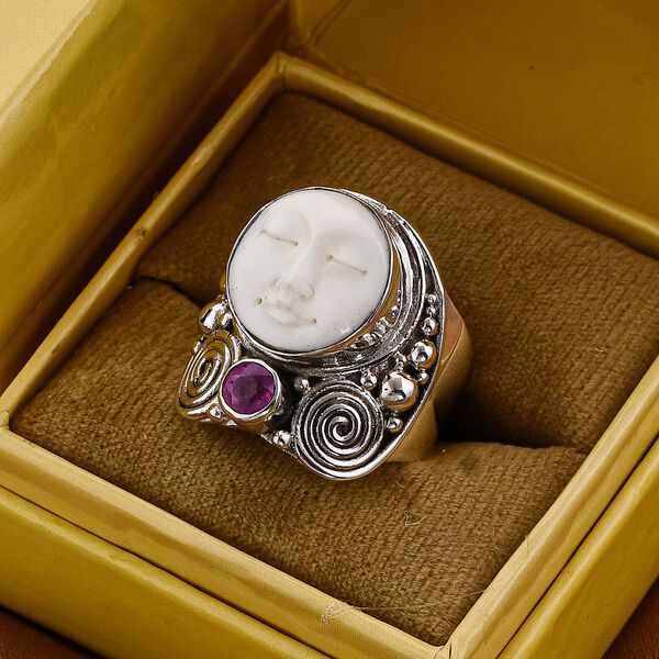 Sajen Silver- Perlmutt und Ilakaka rosa Saphir Ring- 6,75 ct. image number 1