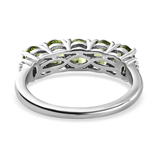 Nat&uuml;rlicher, gr&uuml;ner Apatit und Diamant-Ring - 2 ct. image number 6