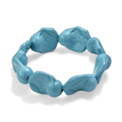 Sleeping Beauty Farbe Muschelkernperle (23x27 mm) Armband Flexibles (Gr&ouml;&szlig;e 19-20  cm)