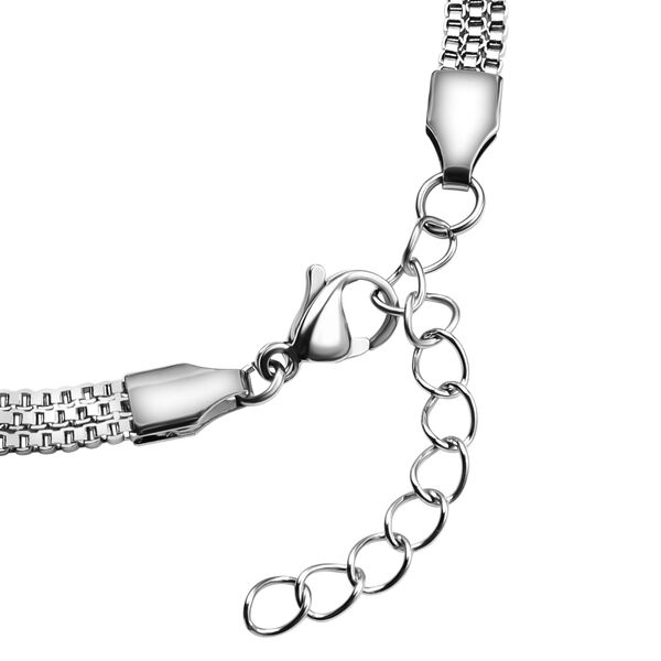 Schwarz gef&auml;rbtes Achat und wei&szlig;es Kristall-Armband, 19 cm - 12,80 ct. image number 5